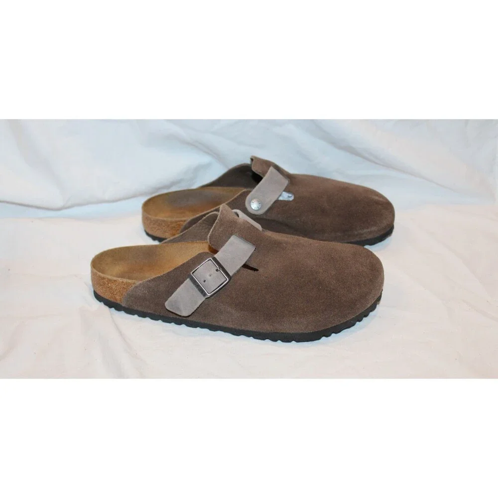Birkenstock Unisex Boston Mule Clog Mixed Leather Sandals EU 44 REG NEW BROWN